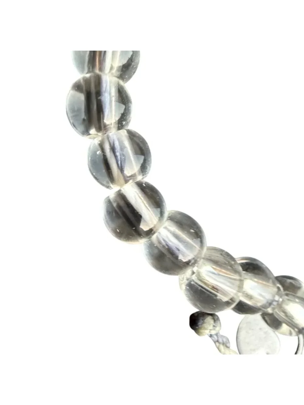 4ocean Bracelet Clear Glass Beaded Wave Charm Braided Adjustable Cord